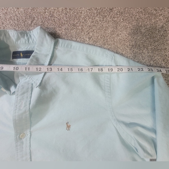 Ralph Lauren Shirt Mens XL 100% Cottom Casual Preppy Button Work Pony Blue - Picture 6 of 10
